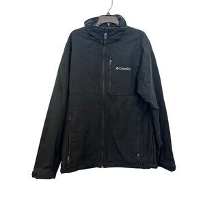 Columbia Mens Full-Zip Jacket Black Medium Lightweight Polyester Outdoor Wear